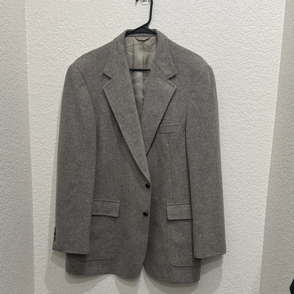 Vintage Gray Wool Men's Blazer